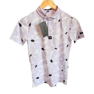 NWT BAD BIRDIE Boys M Medium Pourin Purple Polo Short Sleeve Shirt Golf UPF 50